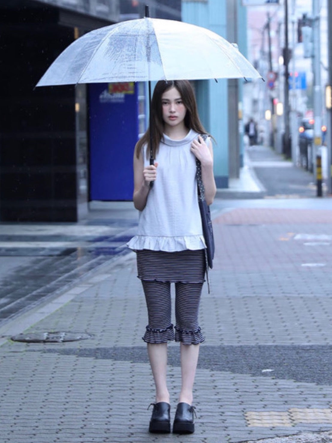 【Uglyshadow】FRILL CAPRI SKIRT PANTS