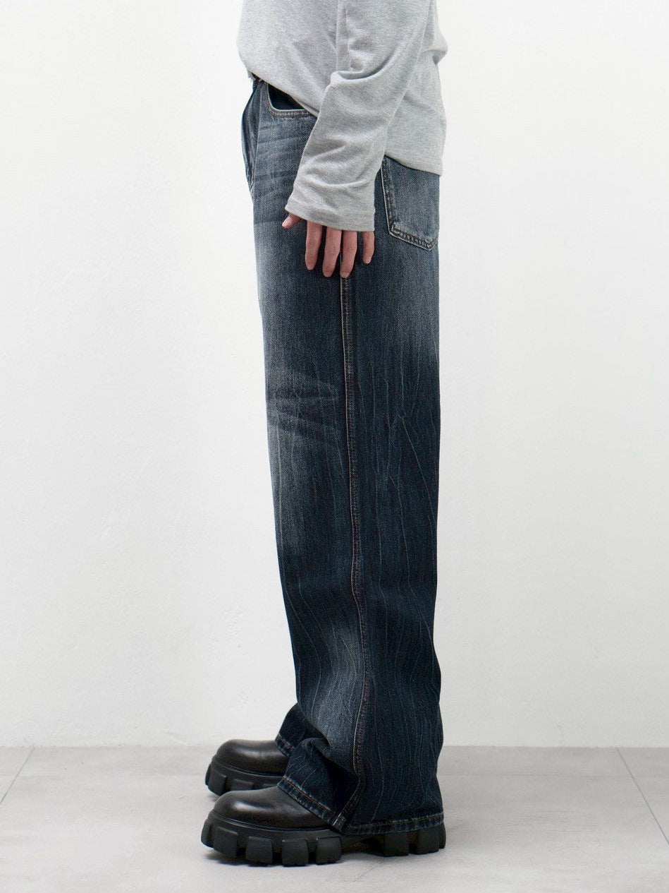【Chikashitsu +】washed slim denim pants 受注制【Chikashitsu +】washed slim denim pants – PRESSING WEB SHOP