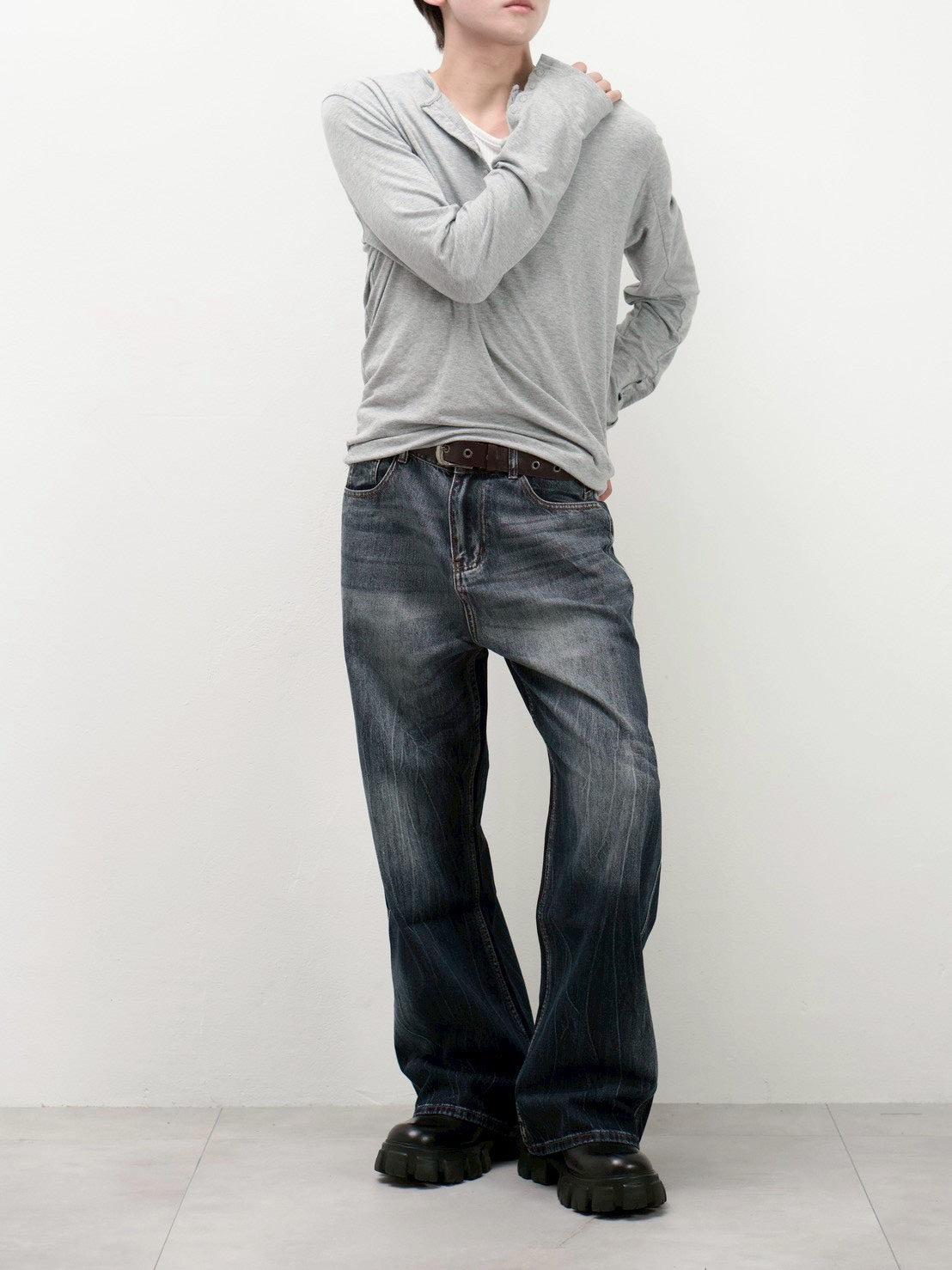 受注制【Chikashitsu +】washed slim denim pants – PRESSING WEB SHOP