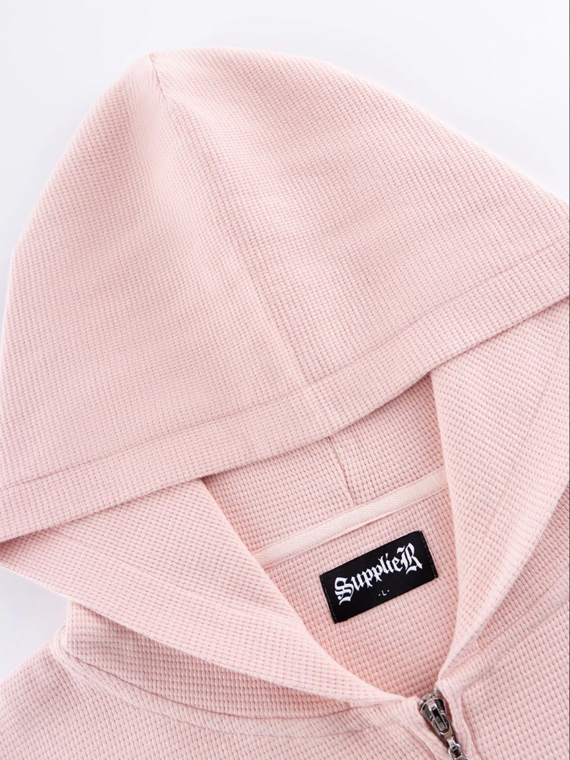 【SUPPLIER】Multiple Cross Leather Patch Thermal Zip Hoodie