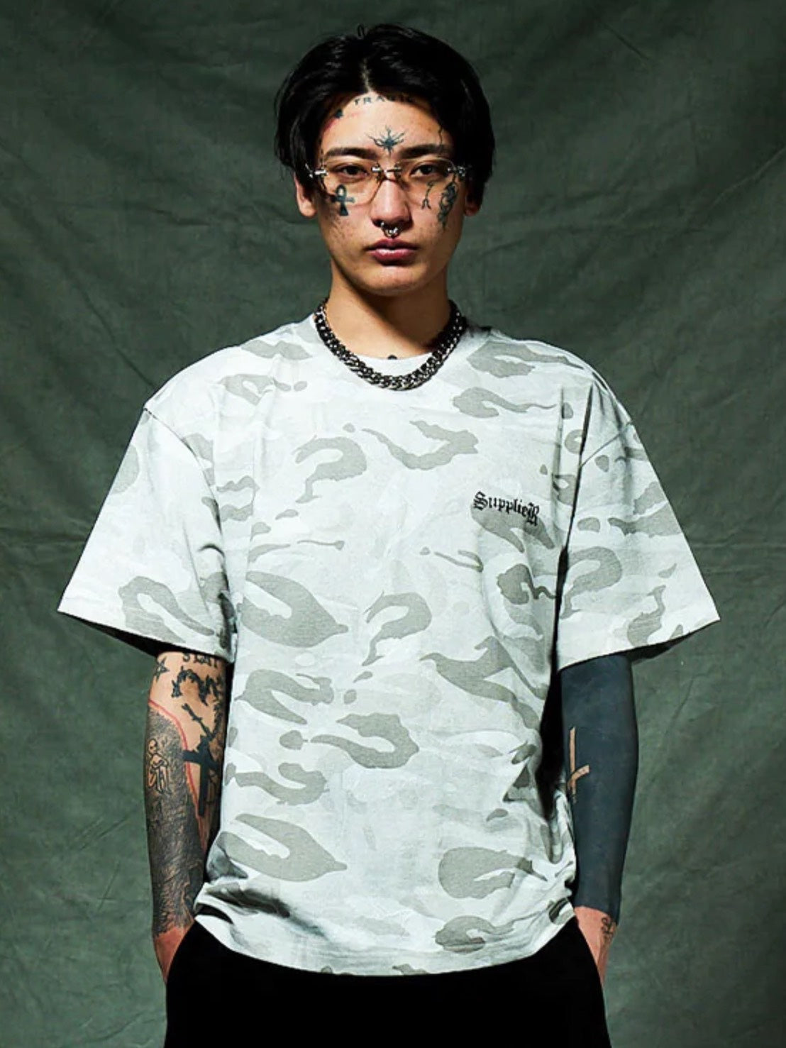 【SUPPLIER】Camouflage Cross Tee