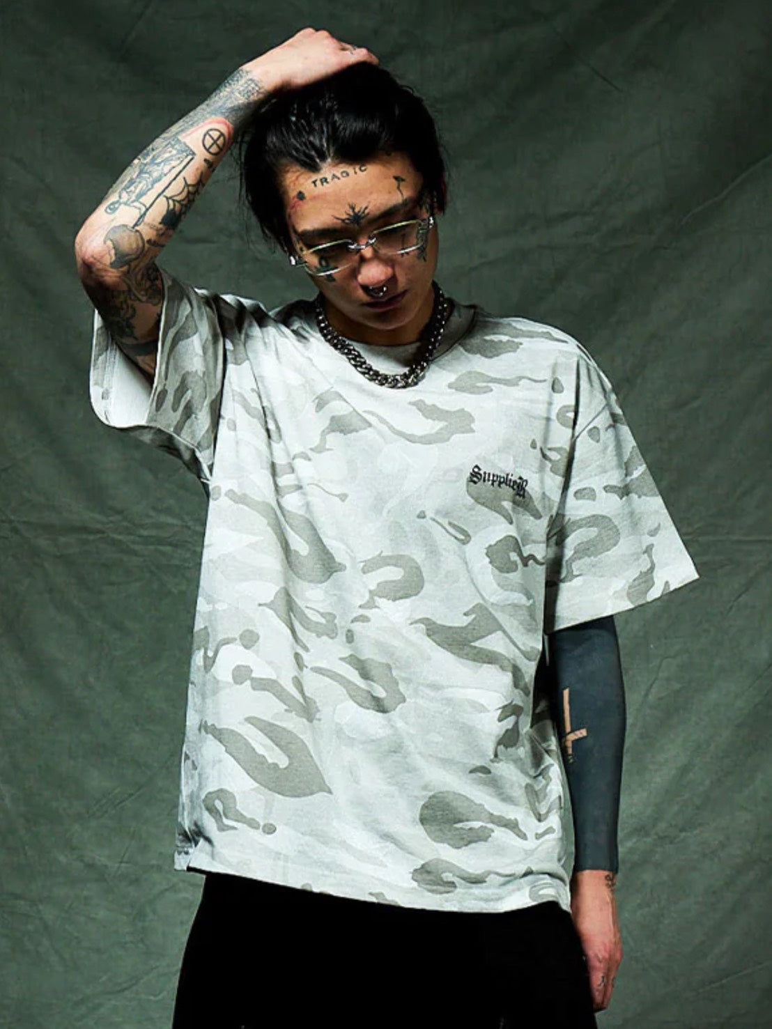 【SUPPLIER】Camouflage Cross Tee
