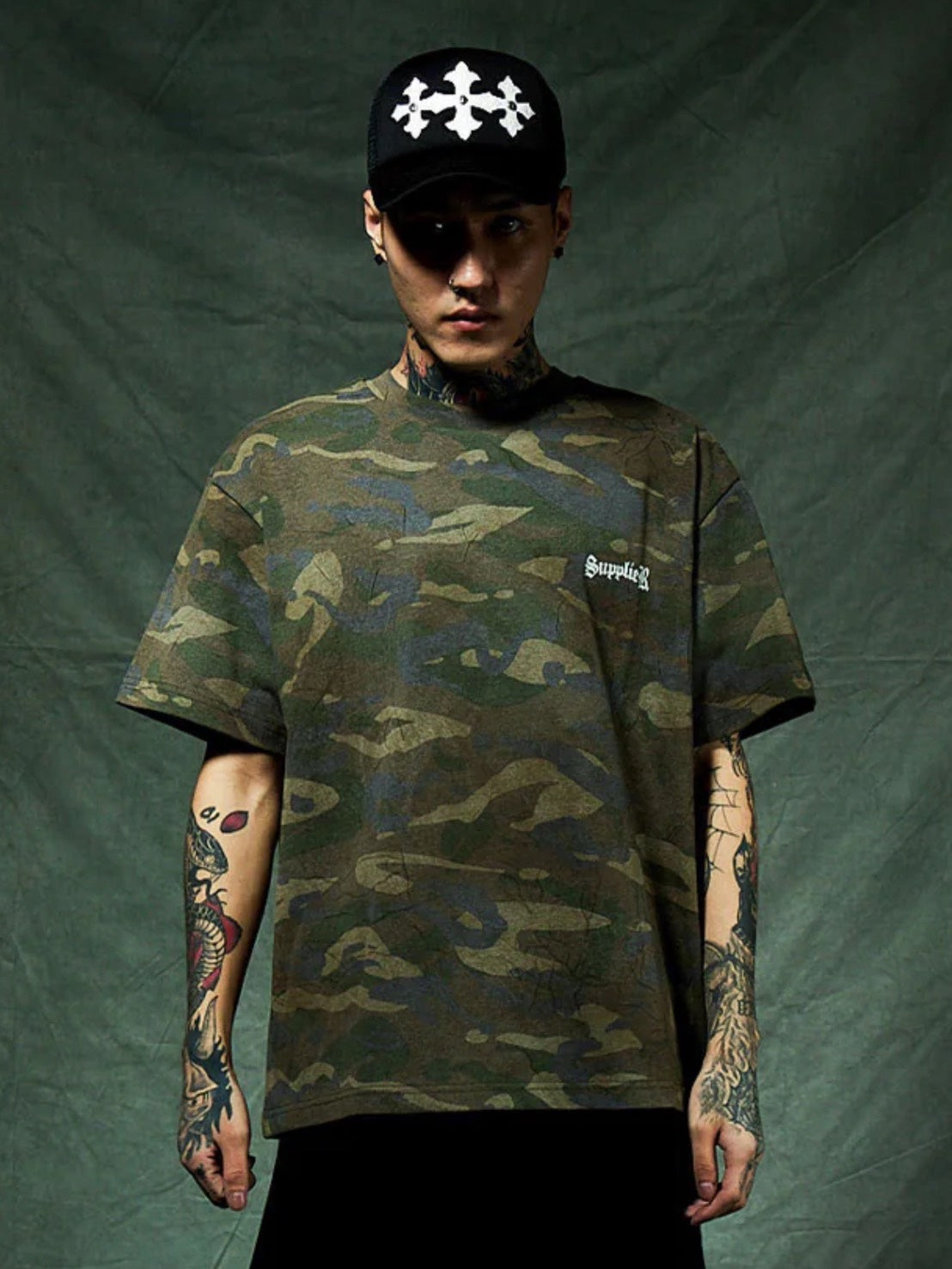 【SUPPLIER】Camouflage Cross Tee