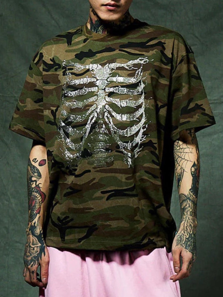【SUPPLIER】Rhinestone Fire Bones Tee