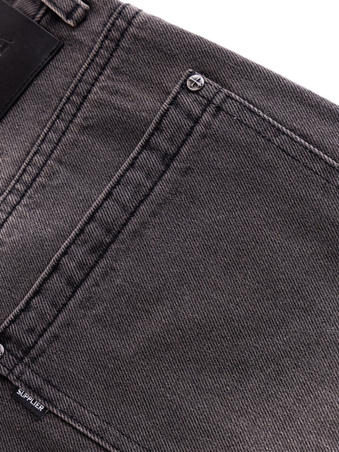【SUPPLIER】Royal Cross Rhinestone Baggy Denim Shorts