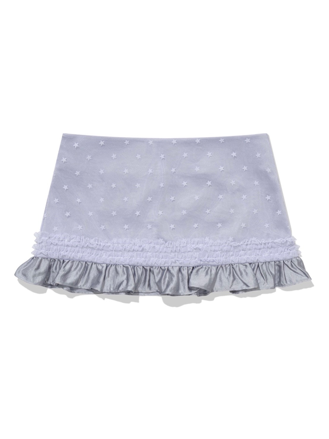 【Uglyshadow】 MESH STAR RUFFLE MINI SKIRT
