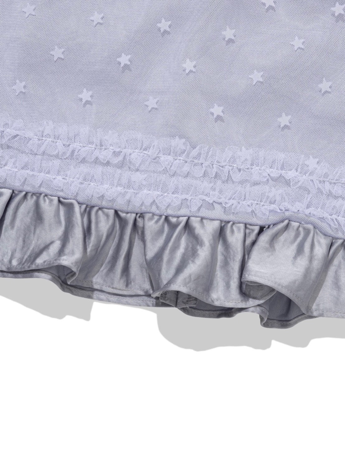 【Uglyshadow】 MESH STAR RUFFLE MINI SKIRT