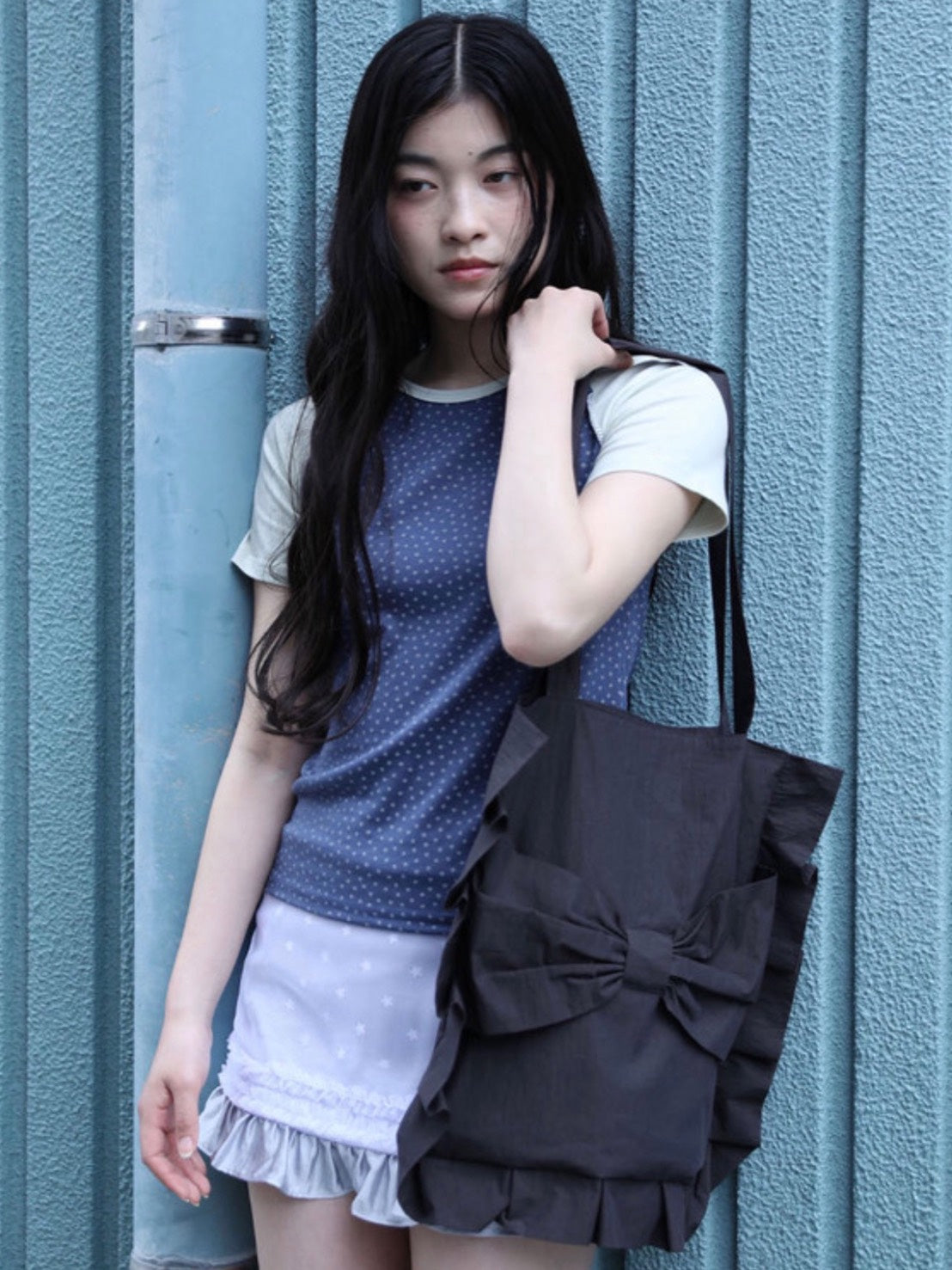【Uglyshadow】 MESH STAR RUFFLE MINI SKIRT