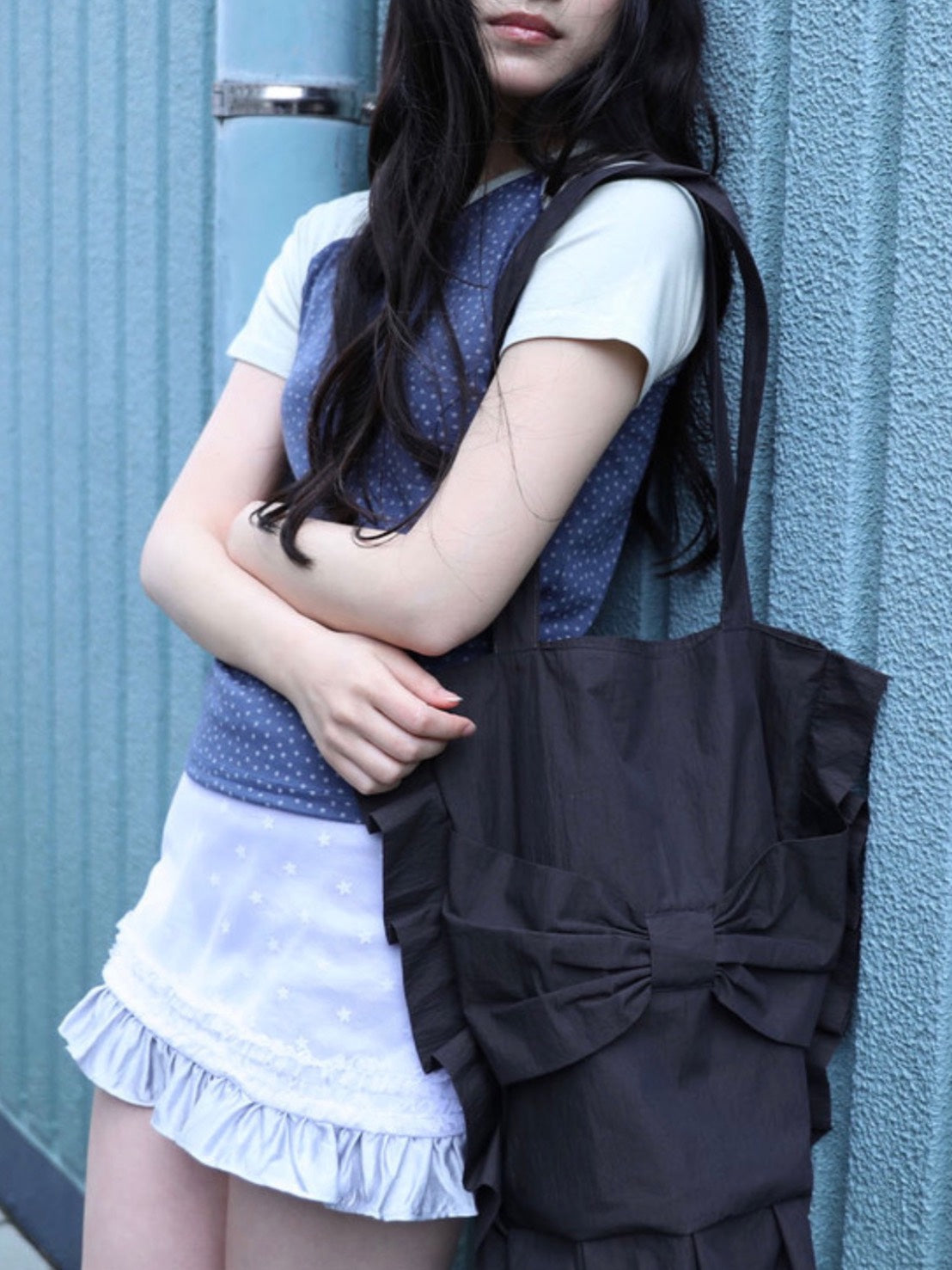 【Uglyshadow】 MESH STAR RUFFLE MINI SKIRT