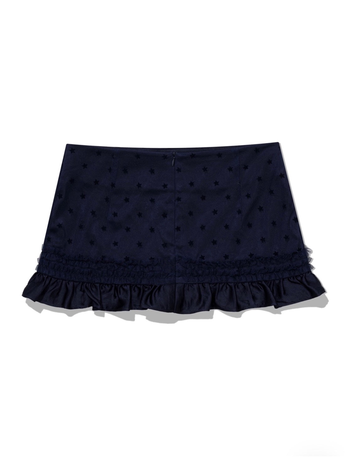 【Uglyshadow】 MESH STAR RUFFLE MINI SKIRT