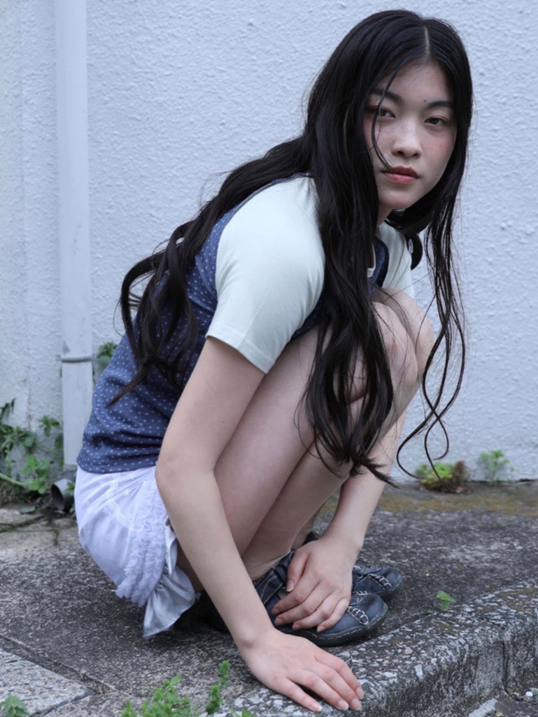 【Uglyshadow】 MESH STAR RUFFLE MINI SKIRT