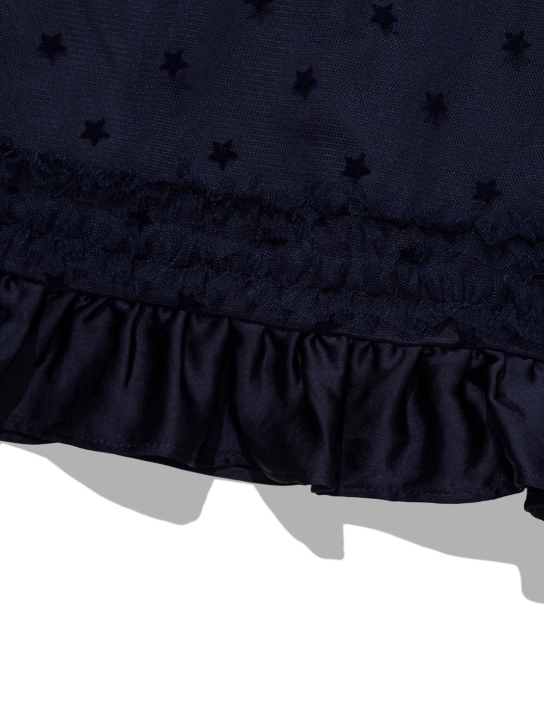 【Uglyshadow】 MESH STAR RUFFLE MINI SKIRT