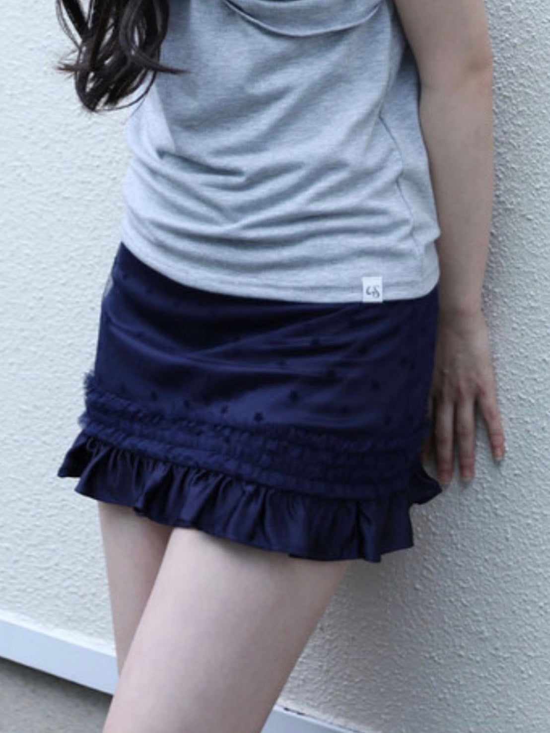 【Uglyshadow】 MESH STAR RUFFLE MINI SKIRT