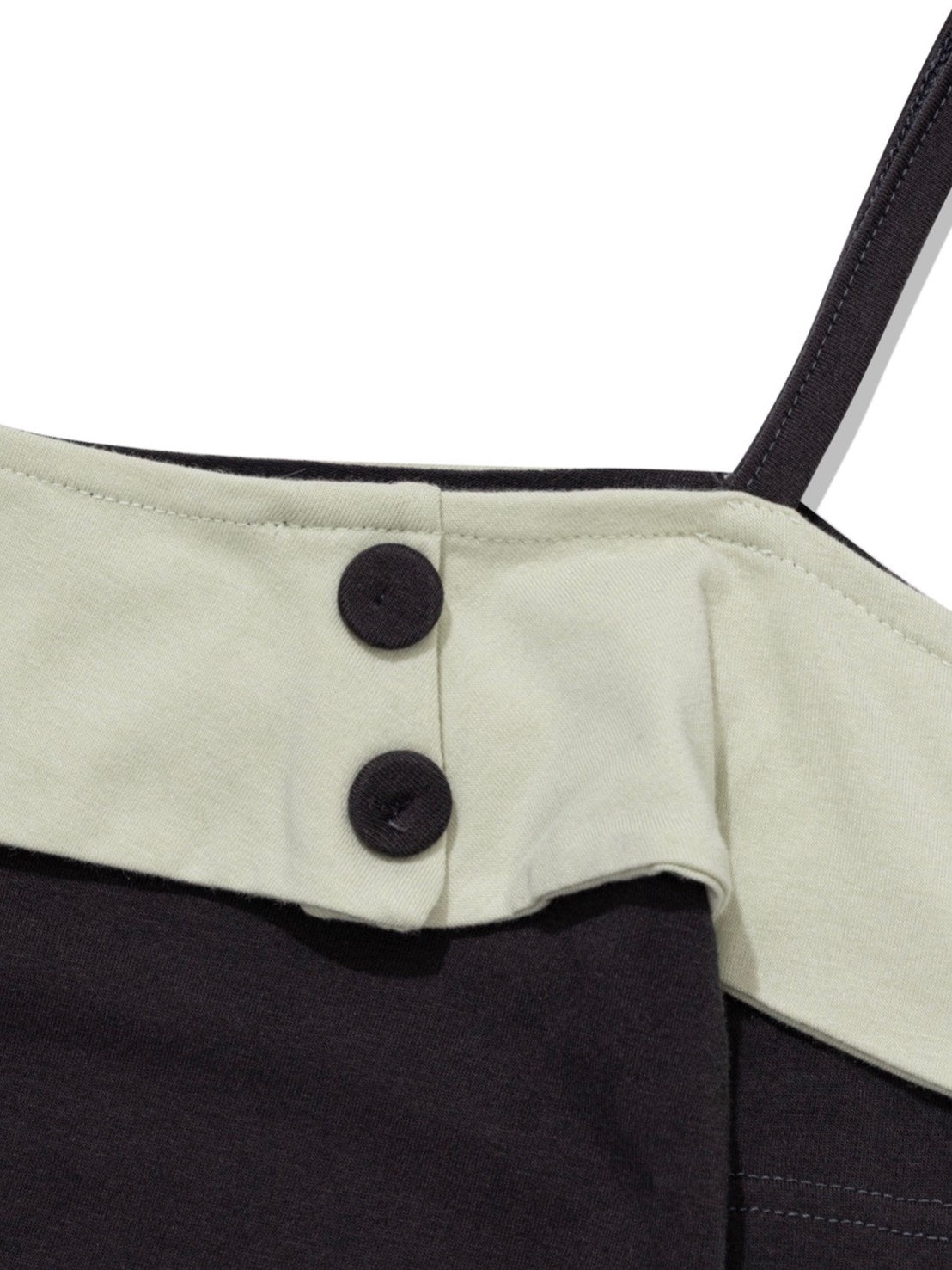 【Uglyshadow】BUTTON CONTRAST OFF-SHOULDER