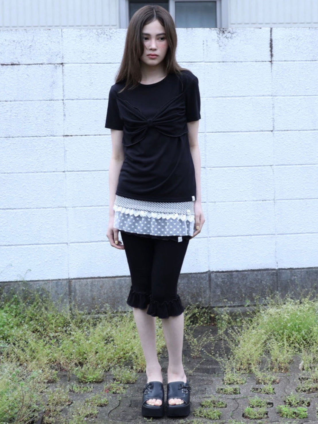 【Uglyshadow】RIBBON T-SHIRT