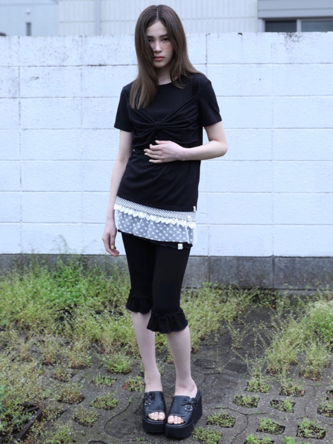 【Uglyshadow】RIBBON T-SHIRT