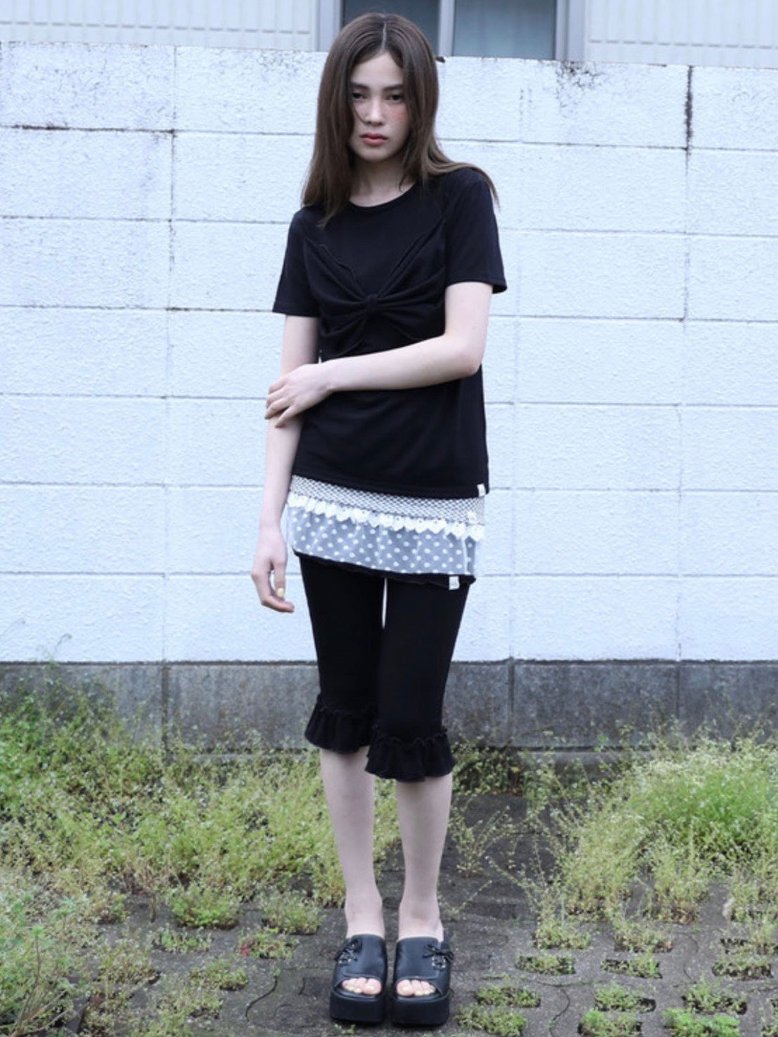【Uglyshadow】RIBBON T-SHIRT