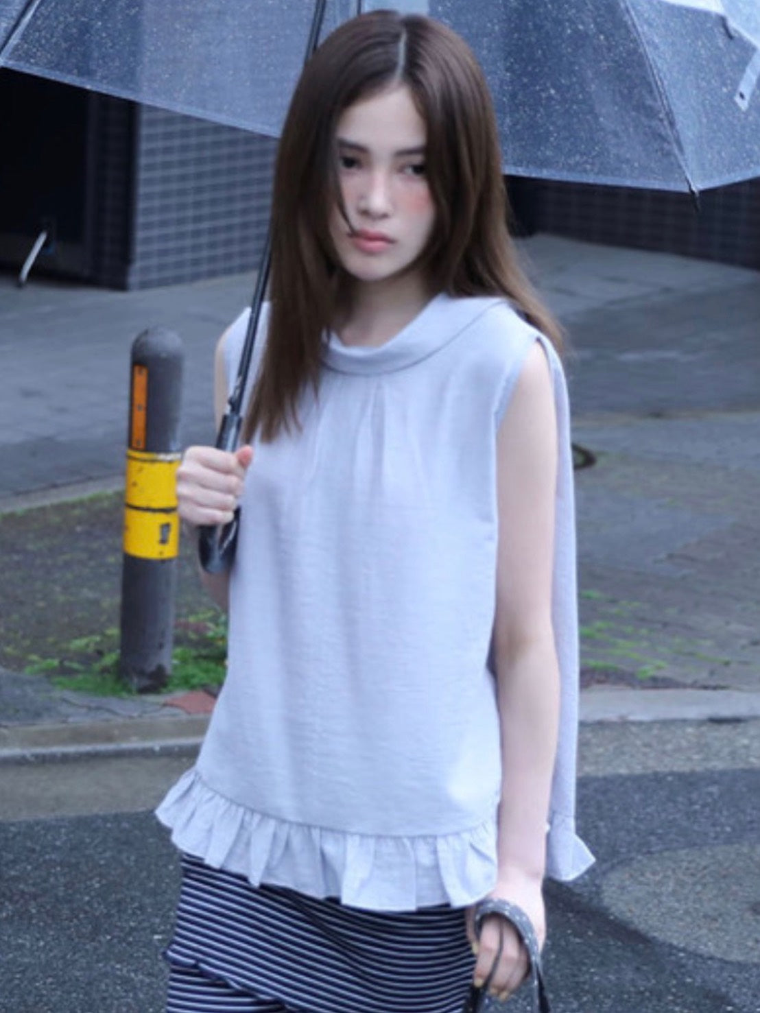 【Uglyshadow】HIGH-NECK FRILL SLEEVELESS