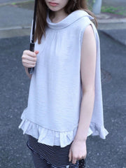 【Uglyshadow】HIGH-NECK FRILL SLEEVELESS