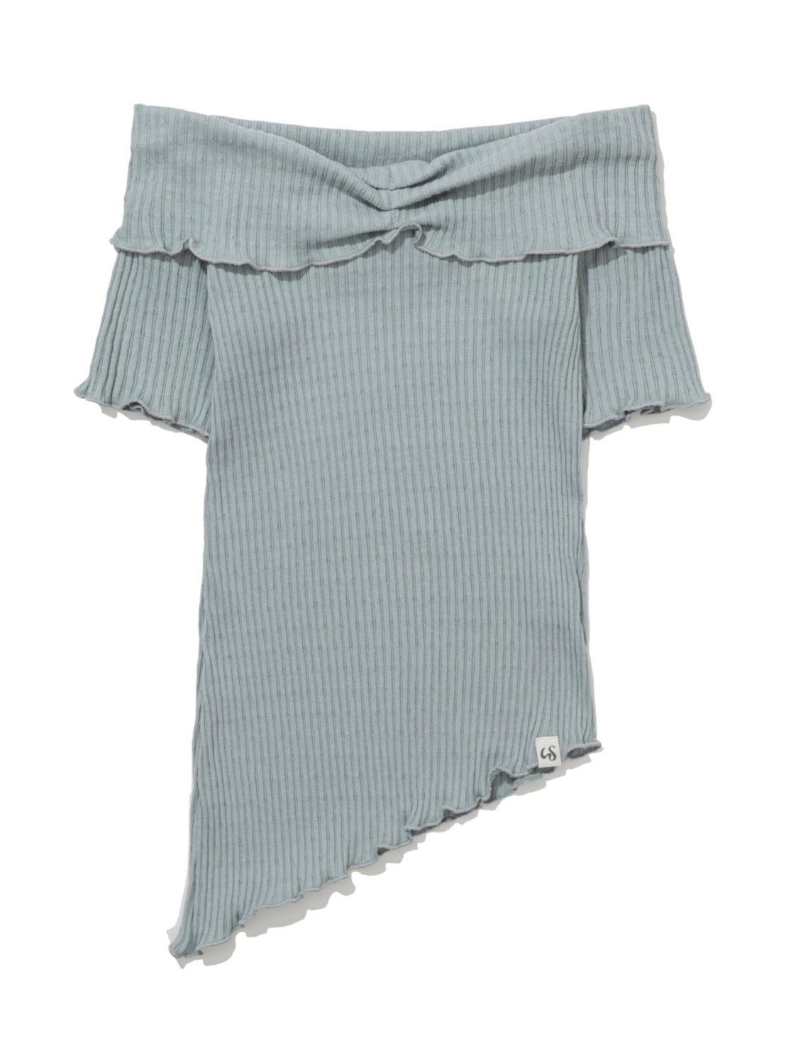 【Uglyshadow】ASYMMETRIC RIB OFF-SHOULDER TEE