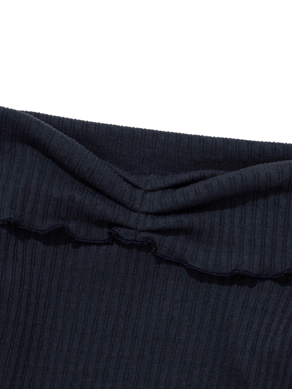 【Uglyshadow】ASYMMETRIC RIB OFF-SHOULDER TEE