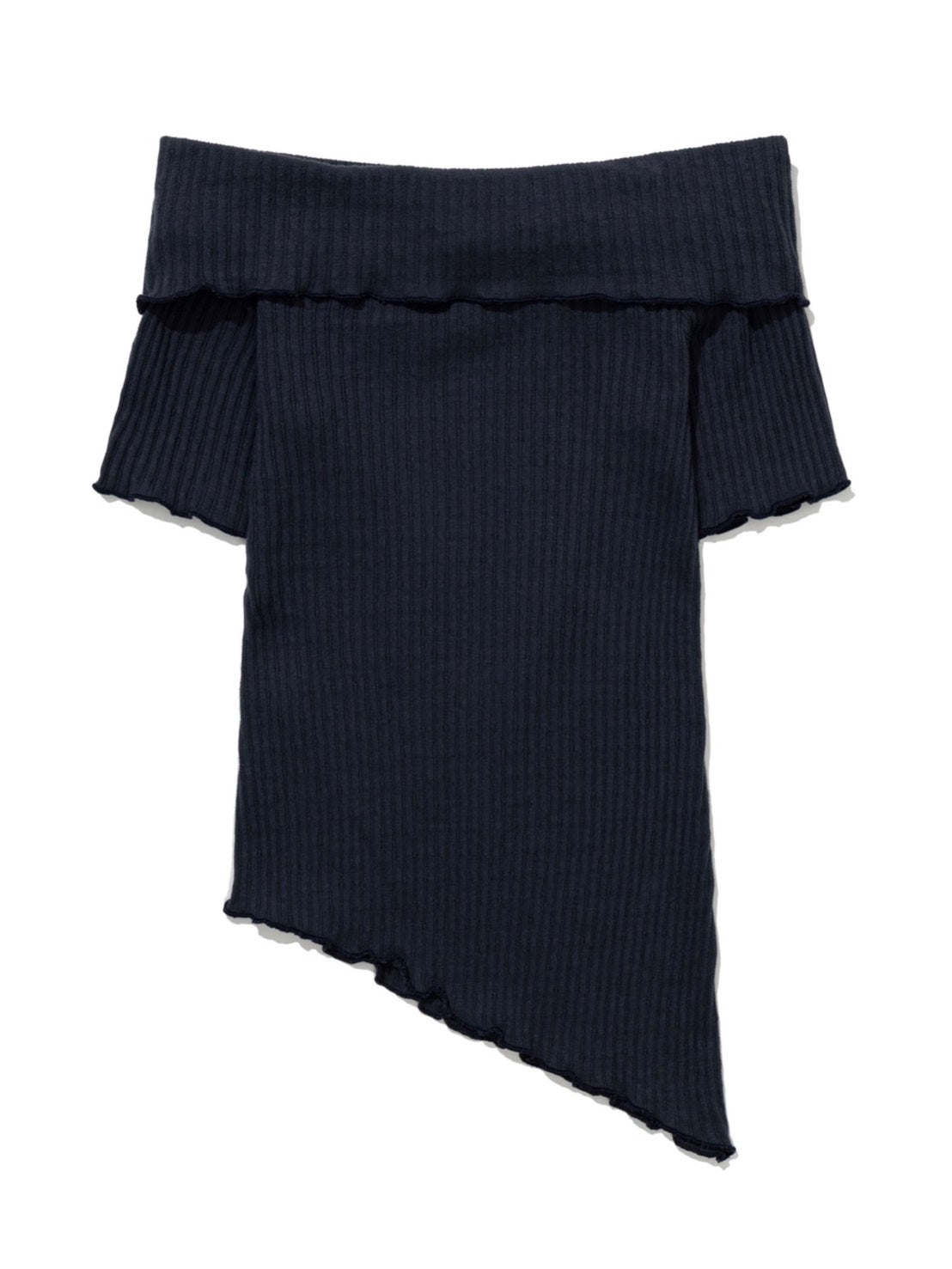 【Uglyshadow】ASYMMETRIC RIB OFF-SHOULDER TEE