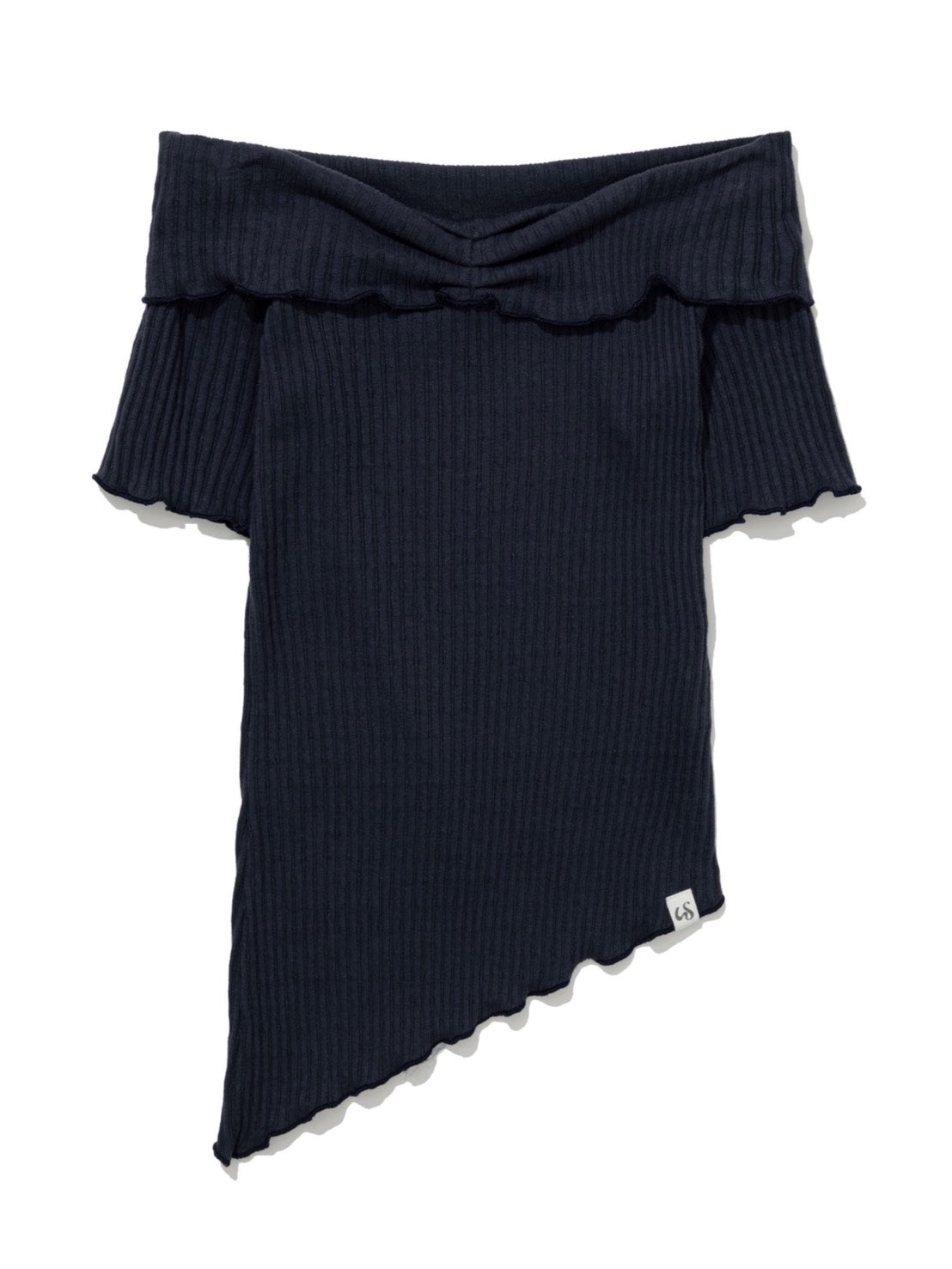 【Uglyshadow】ASYMMETRIC RIB OFF-SHOULDER TEE