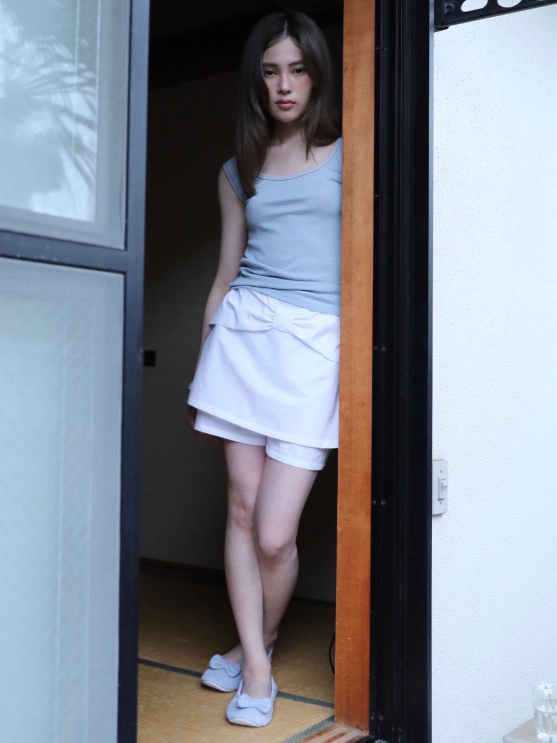 6/15 21:00発売【Uglyshadow】GIANT RIBBON SKIRT PANTS