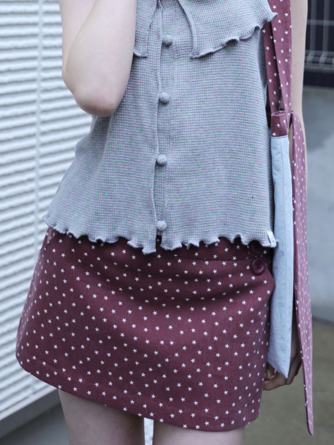 6/15 21:00発売【Uglyshadow】PIGMENT STAR MINI SKIRT