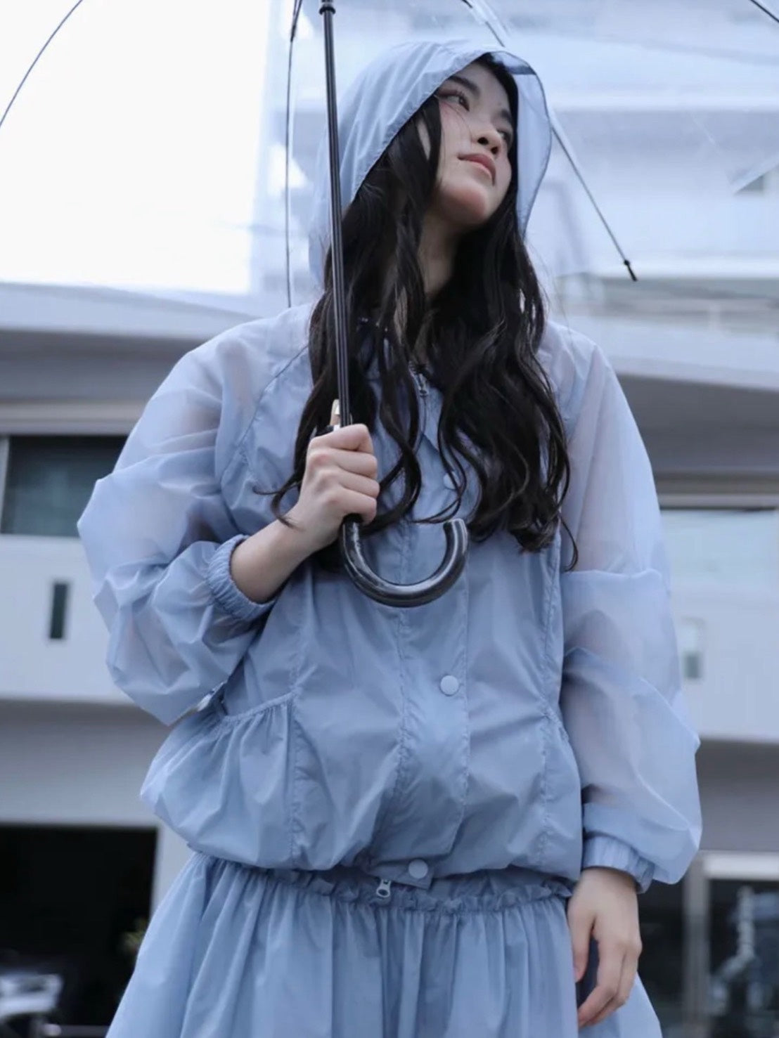 6/15 21:00発売【Uglyshadow】SHINING RUFFLE WINDBREAKER JACKET