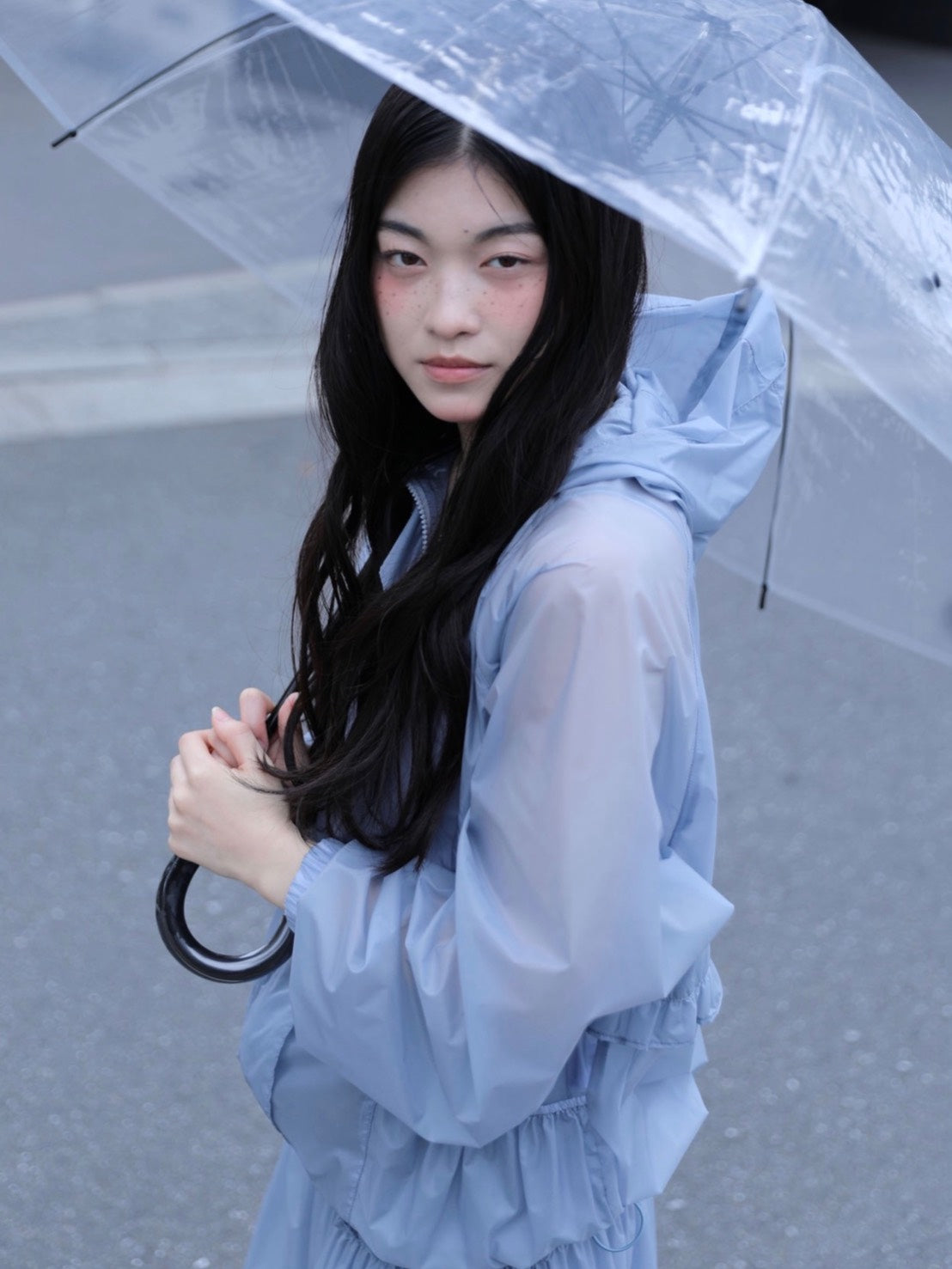 6/15 21:00発売【Uglyshadow】SHINING RUFFLE WINDBREAKER JACKET