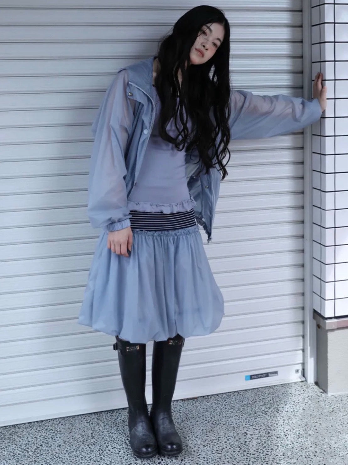 6/15 21:00発売【Uglyshadow】SHINING RUFFLE WINDBREAKER JACKET