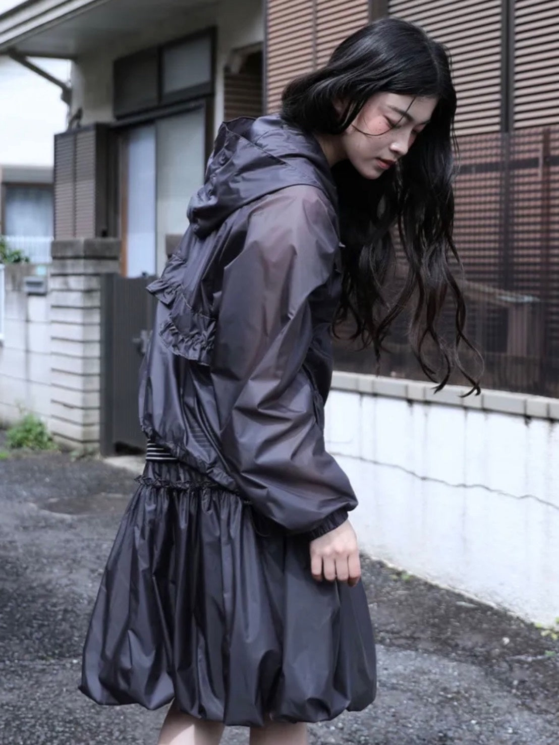 6/15 21:00発売【Uglyshadow】SHINING RUFFLE WINDBREAKER JACKET