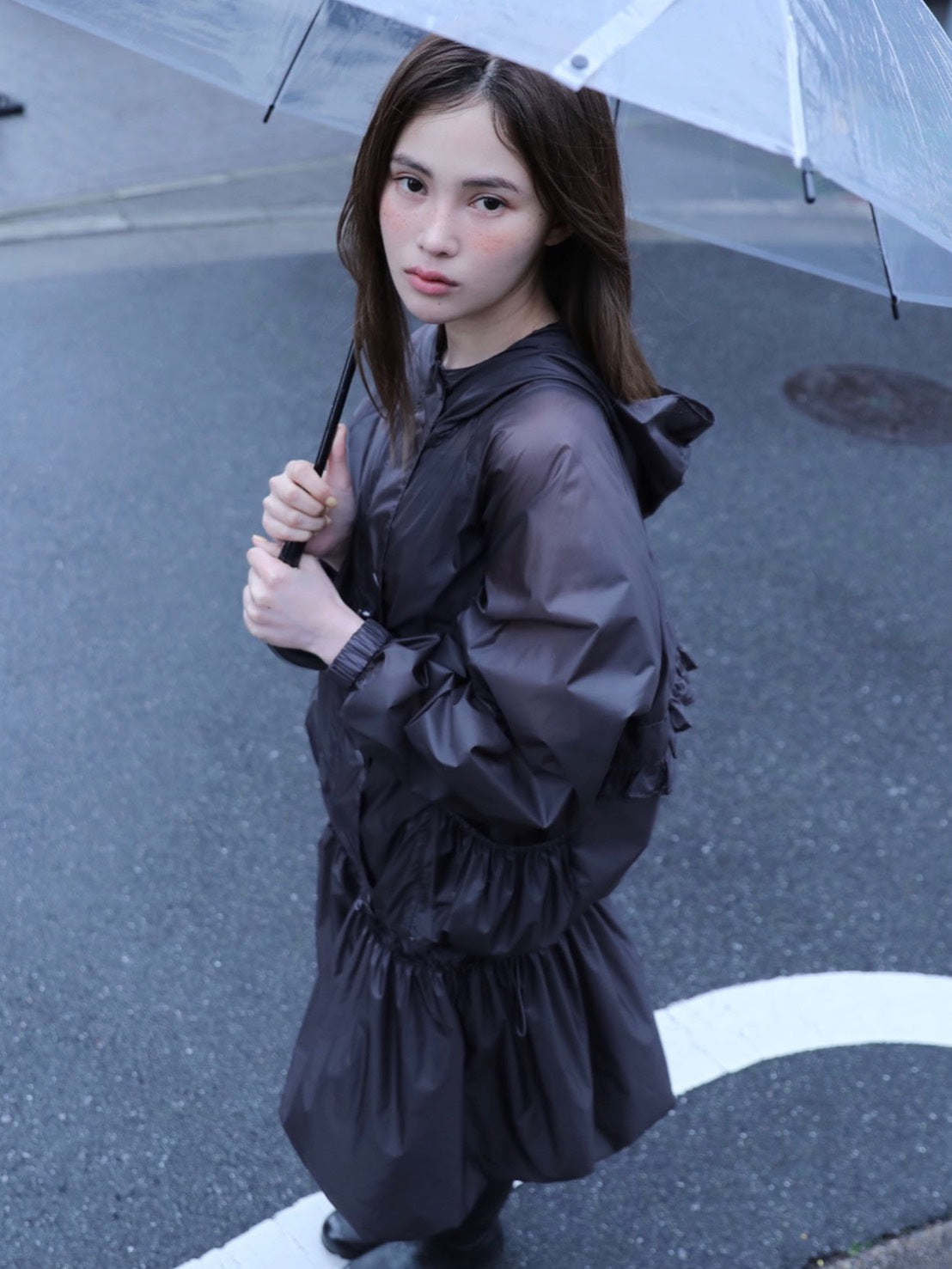 6/15 21:00発売【Uglyshadow】SHINING RUFFLE WINDBREAKER JACKET