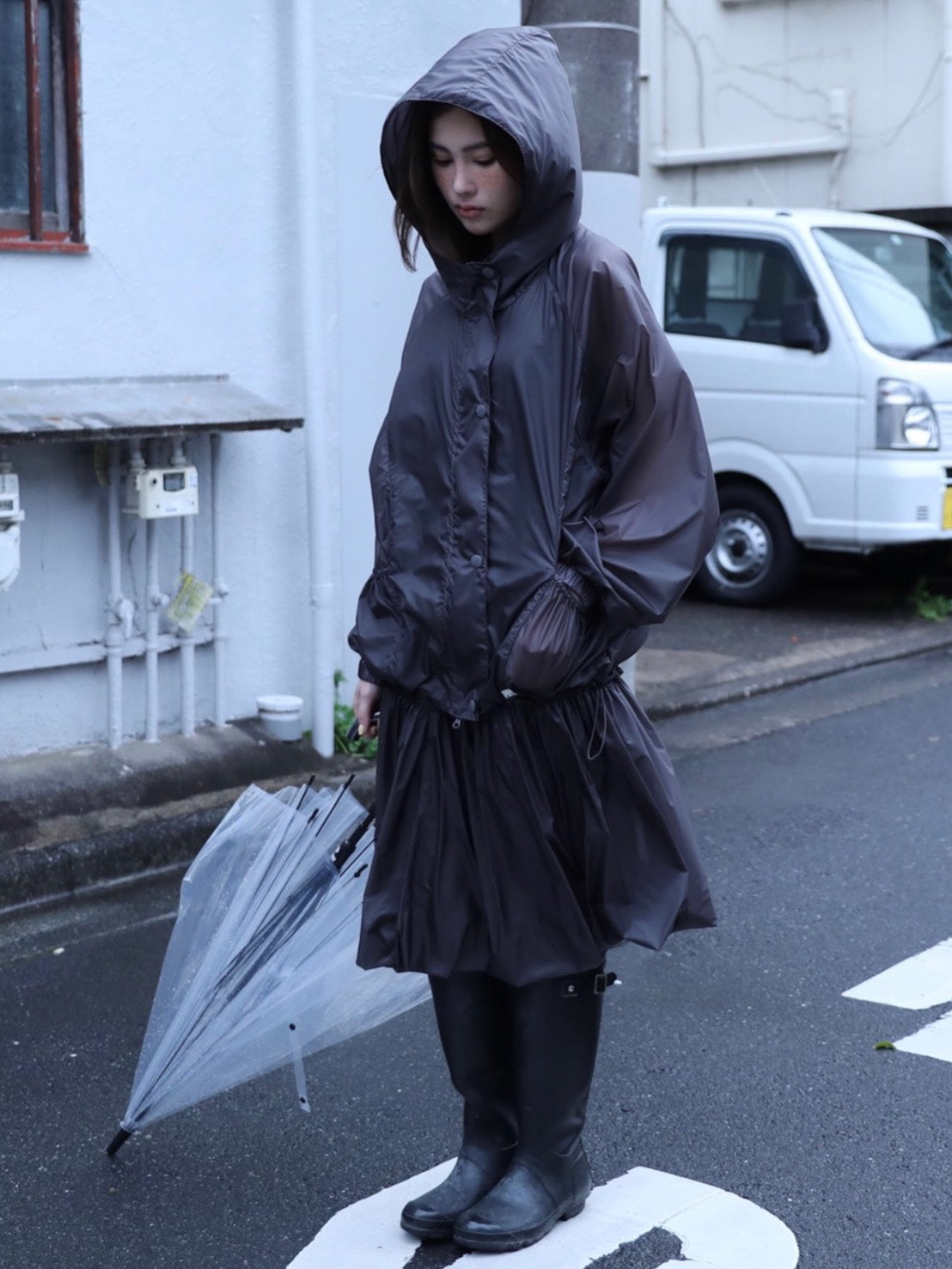 6/15 21:00発売【Uglyshadow】SHINING RUFFLE WINDBREAKER JACKET