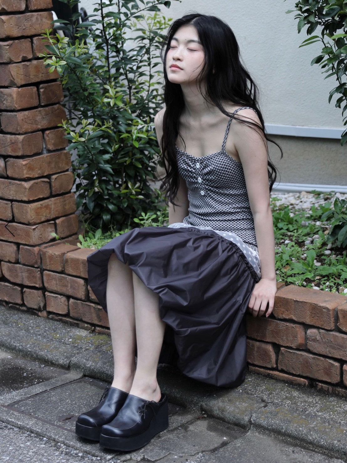 6/15 21:00発売【Uglyshadow】CHECKERED LACE SLEEVELESS 2