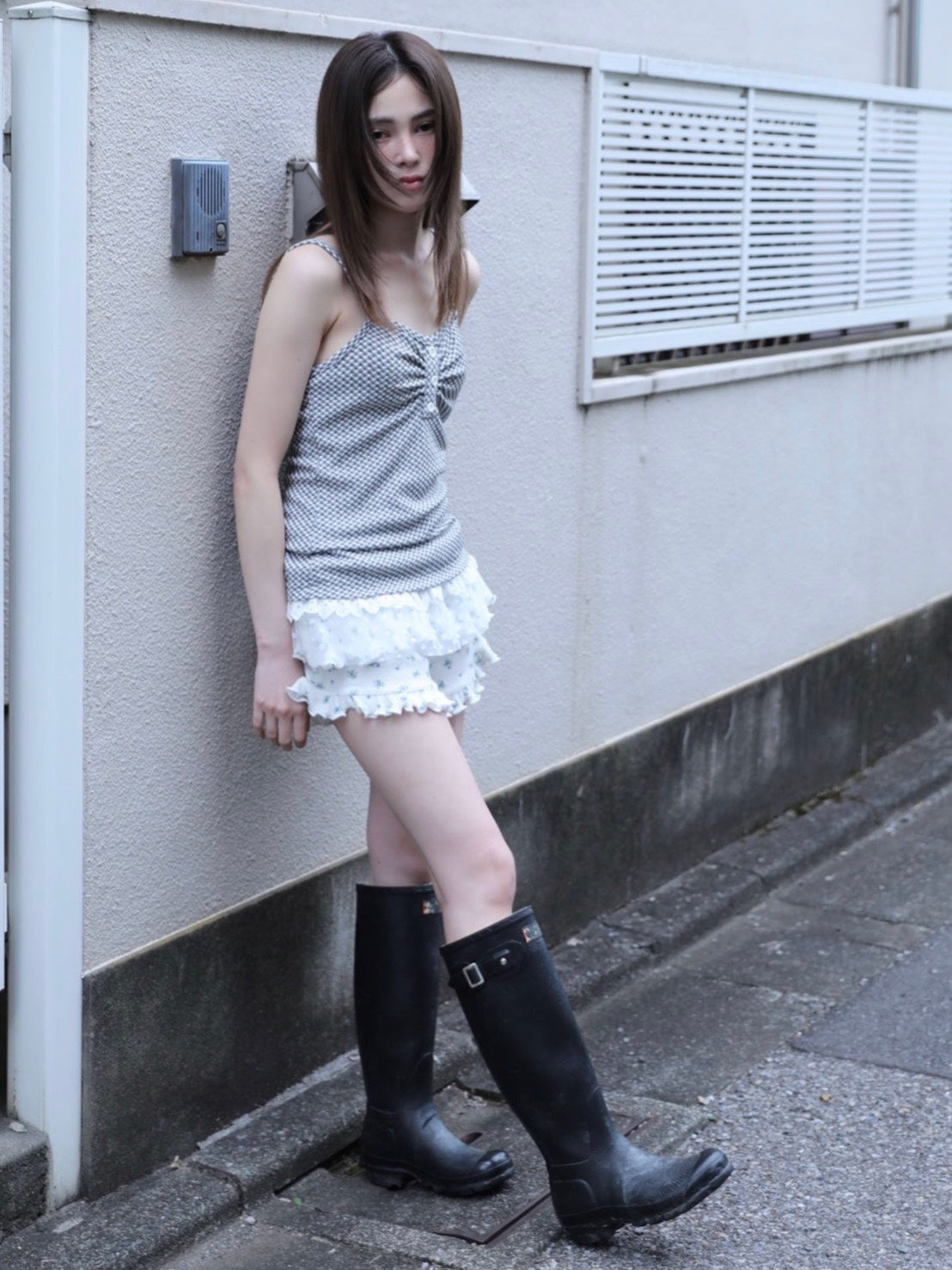 6/15 21:00発売【Uglyshadow】CHECKERED LACE SLEEVELESS 2