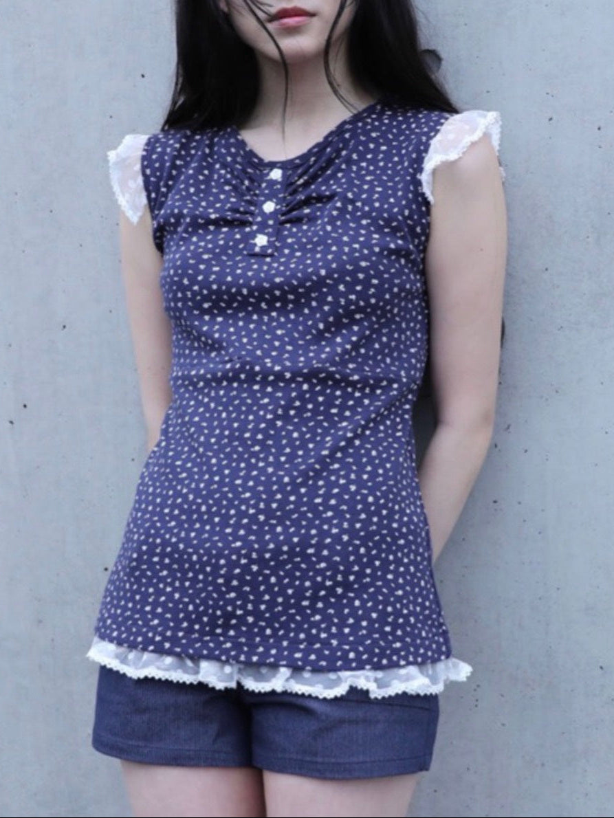6/15 21:00 発売【Uglyshadow】FLOWER LACE SLEEVELESS 2