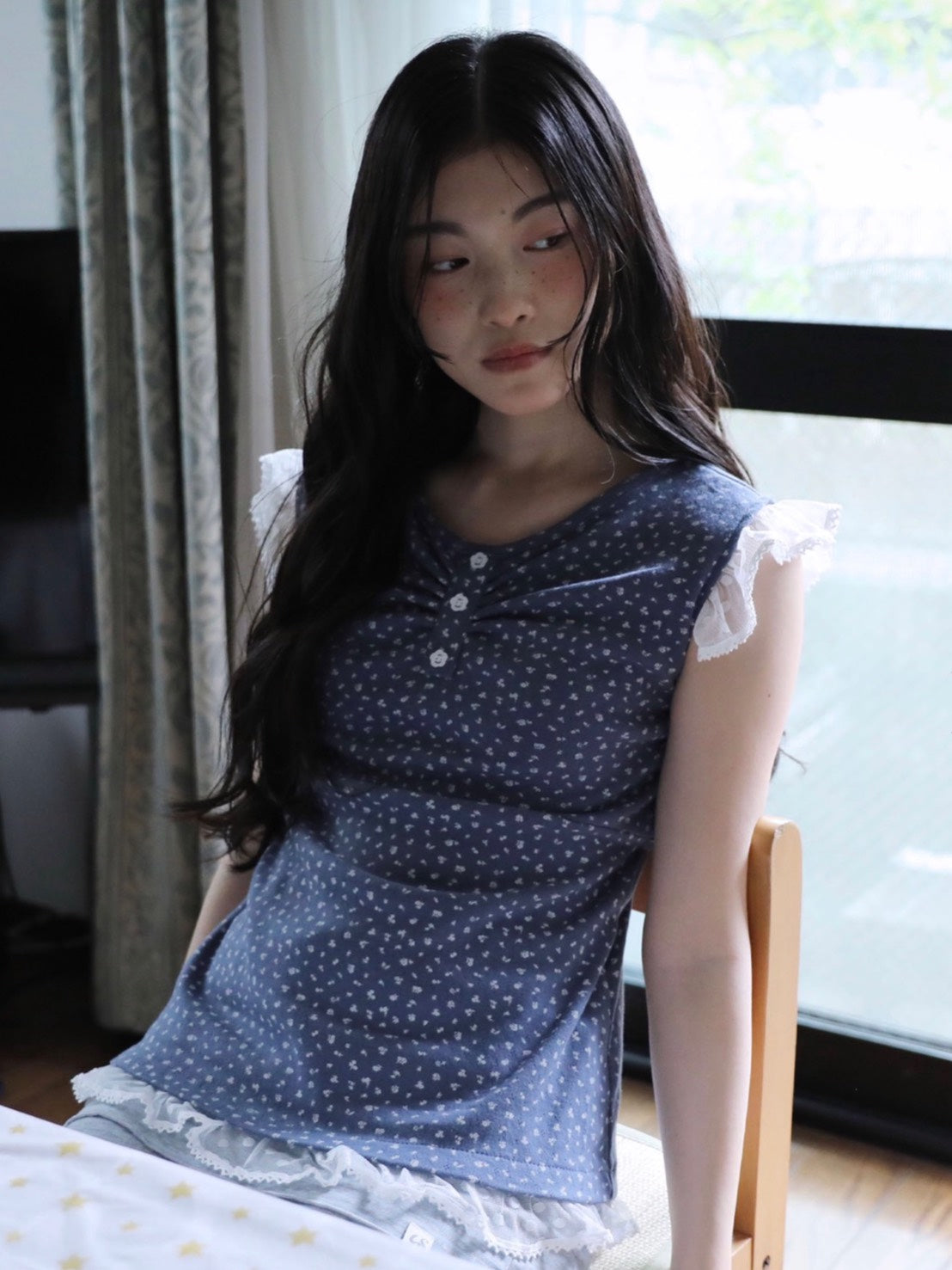 6/15 21:00 発売【Uglyshadow】FLOWER LACE SLEEVELESS 2