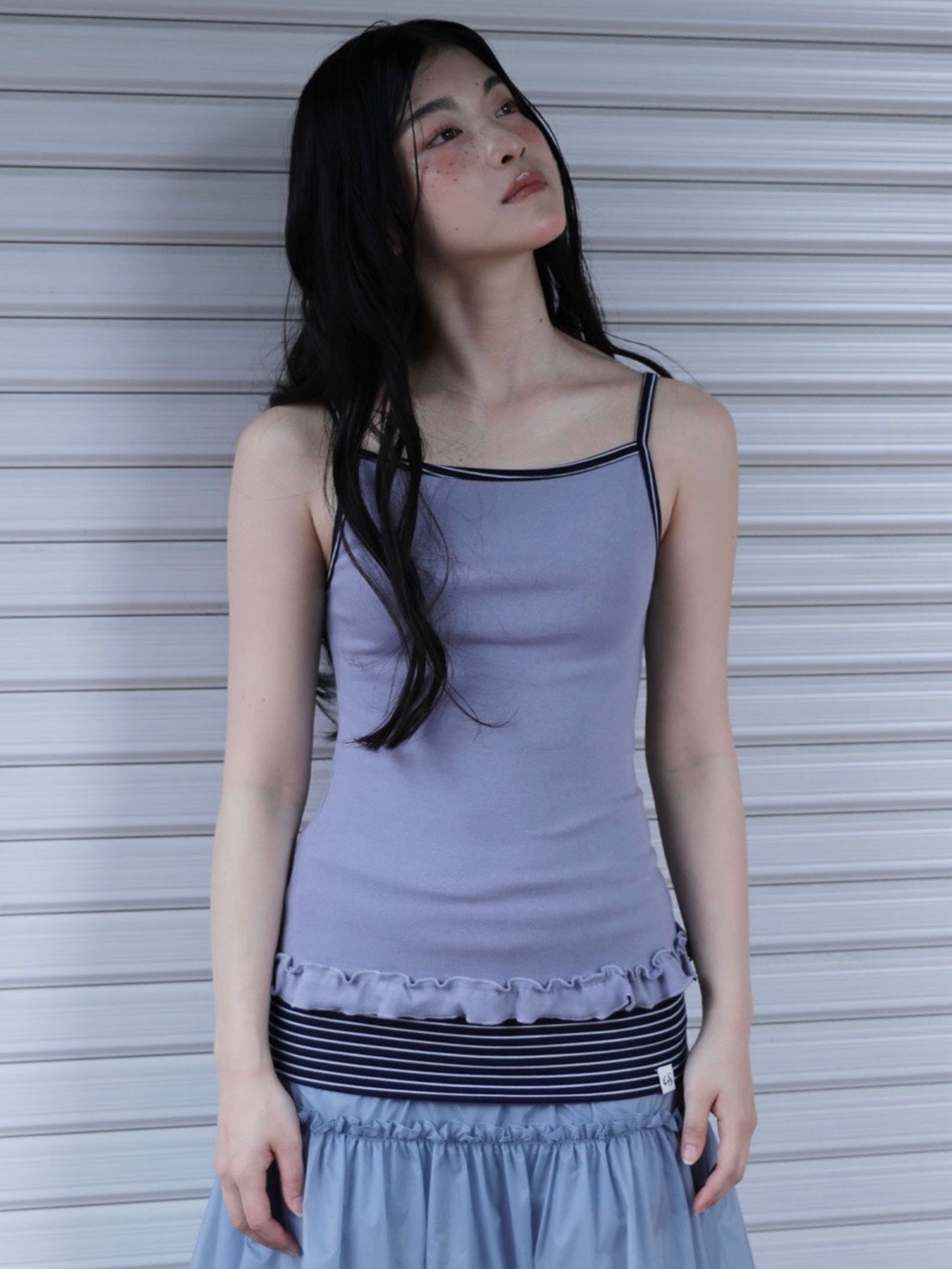 6/15 21:00発売【Uglyshadow】ST FRILL CONTRAST SLEEVELESS