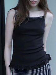 6/15 21:00発売【Uglyshadow】ST FRILL CONTRAST SLEEVELESS