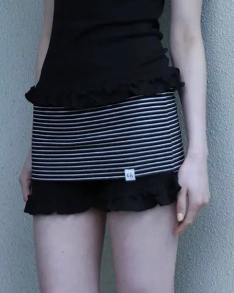 【Uglyshadow】ST FRILL CONTRAST SHORTS