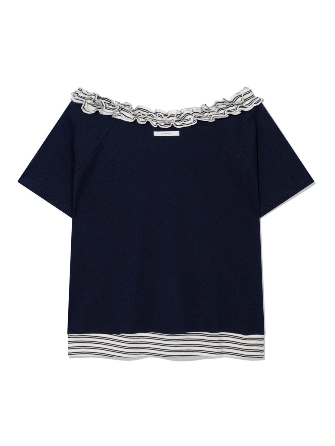 6/15 21:00発売【Uglyshadow】STRIPE FRILL OFF-SHOULDER