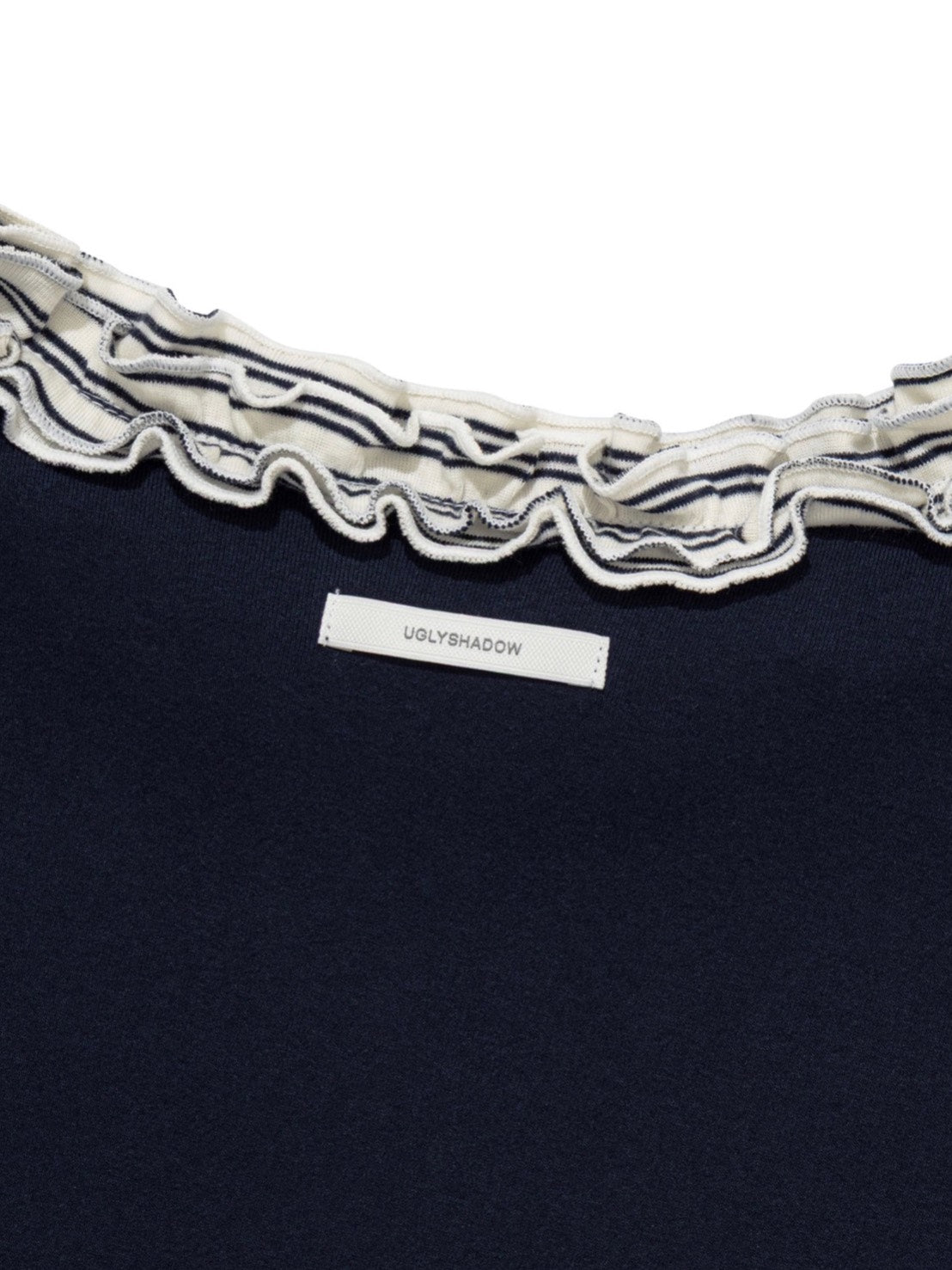 6/15 21:00発売【Uglyshadow】STRIPE FRILL OFF-SHOULDER