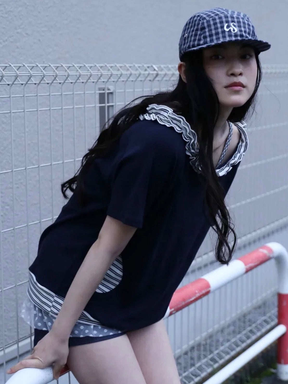 6/15 21:00発売【Uglyshadow】STRIPE FRILL OFF-SHOULDER
