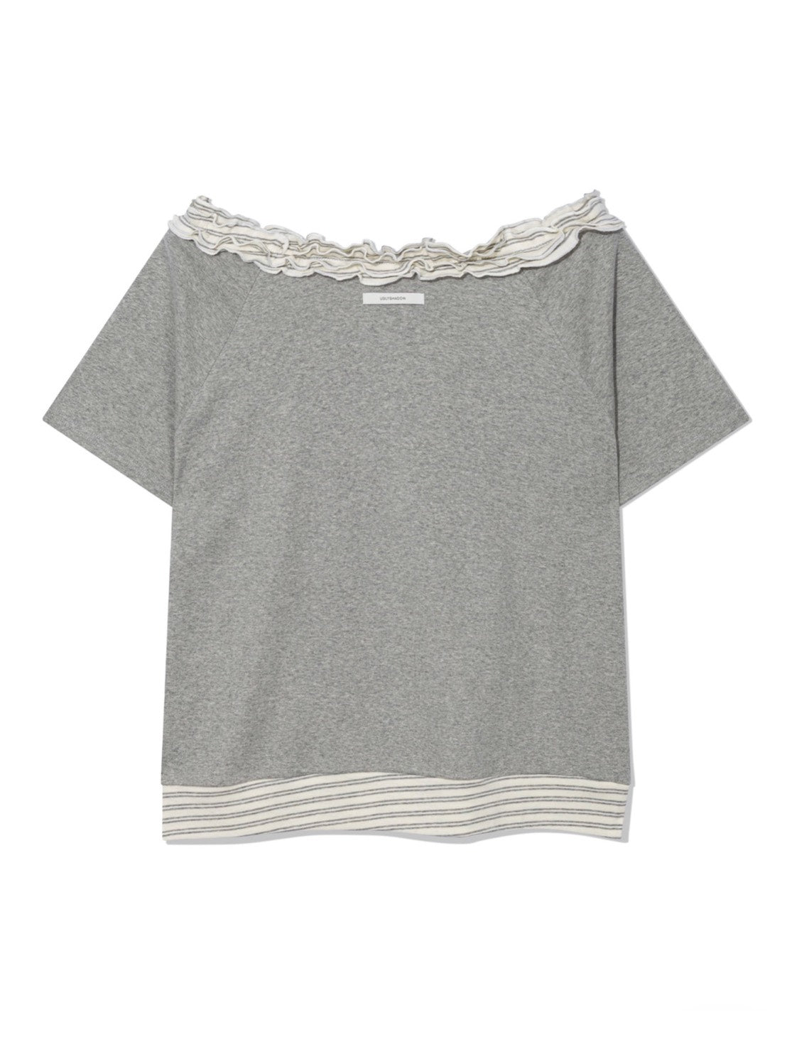 6/15 21:00発売【Uglyshadow】STRIPE FRILL OFF-SHOULDER