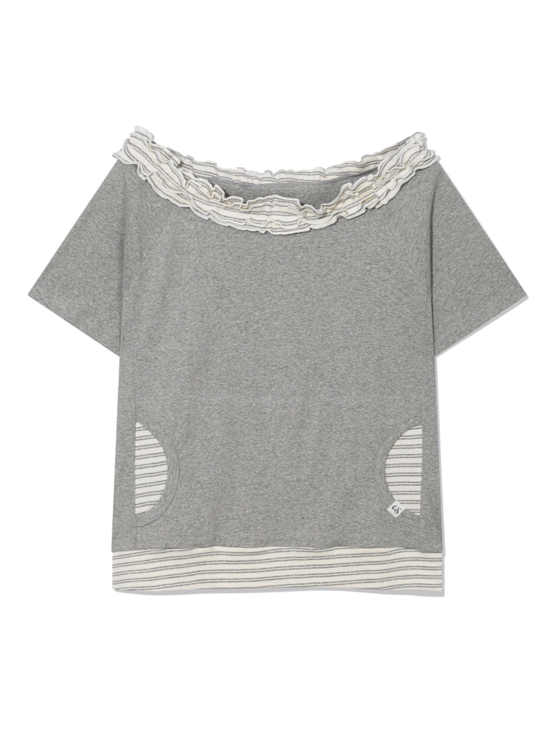 6/15 21:00発売【Uglyshadow】STRIPE FRILL OFF-SHOULDER