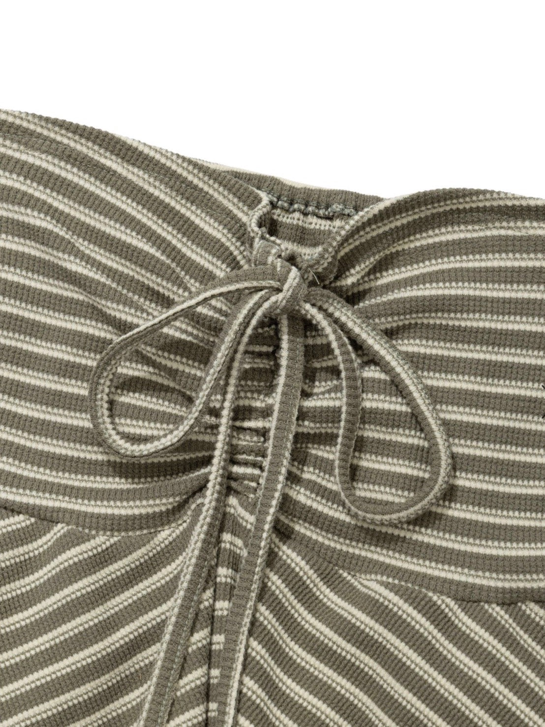 6/15 21:00発売【Uglyshadow】STRIPE SHIRRING FLARE TOP