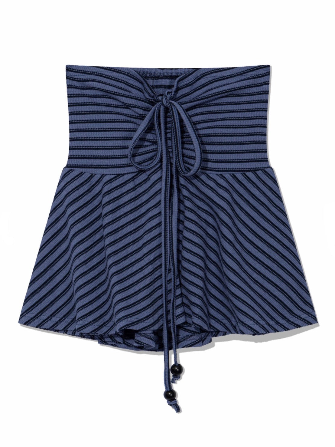 6/15 21:00発売【Uglyshadow】STRIPE SHIRRING FLARE TOP