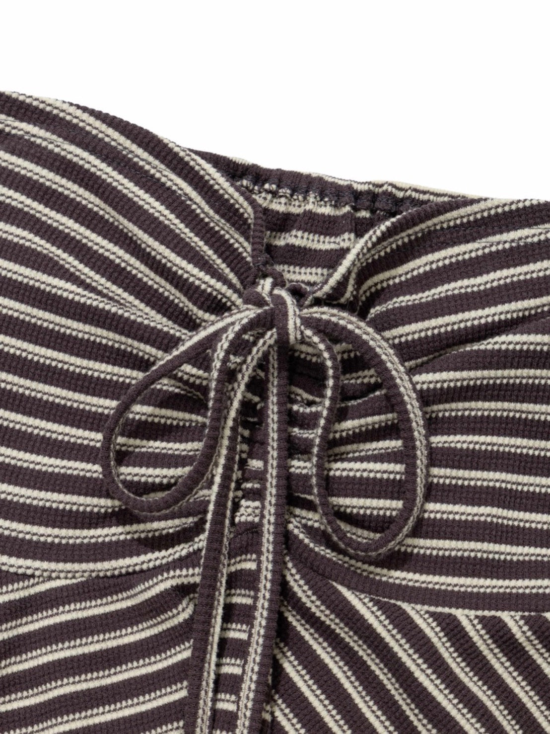 6/15 21:00発売【Uglyshadow】STRIPE SHIRRING FLARE TOP